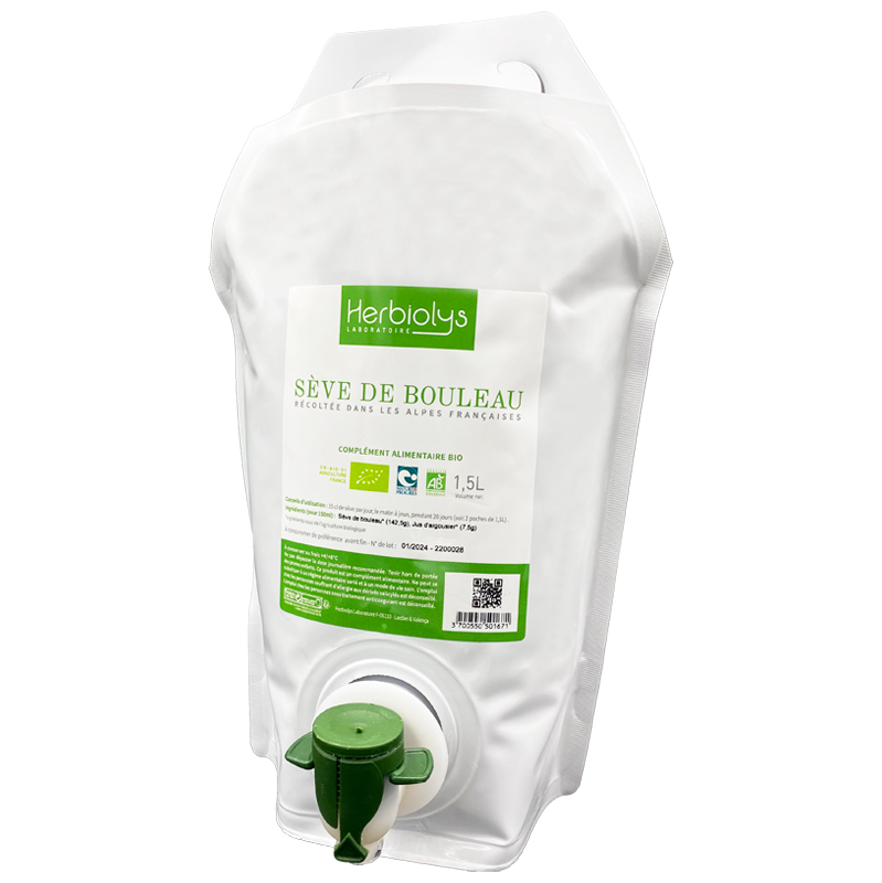 Sève de Bouleau Bio récoltée en France (1,5L)